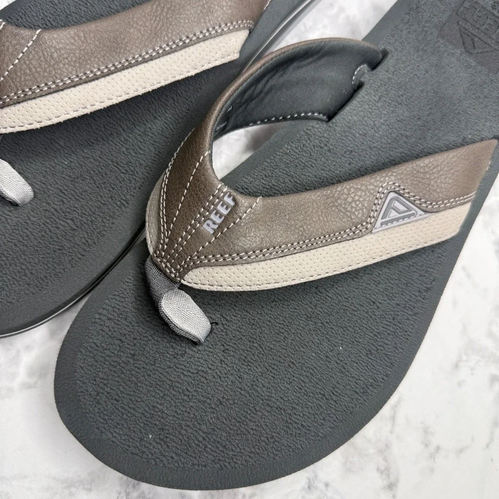 Reef Cushion Dawn Mens‎ Flip Flops Brown Tan Black Sandals Size 13 BTV B-23 New
